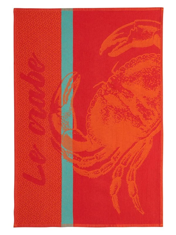 Geschirrtuch Jacquard Baumwolle 50x75 cm Crabe Rouge