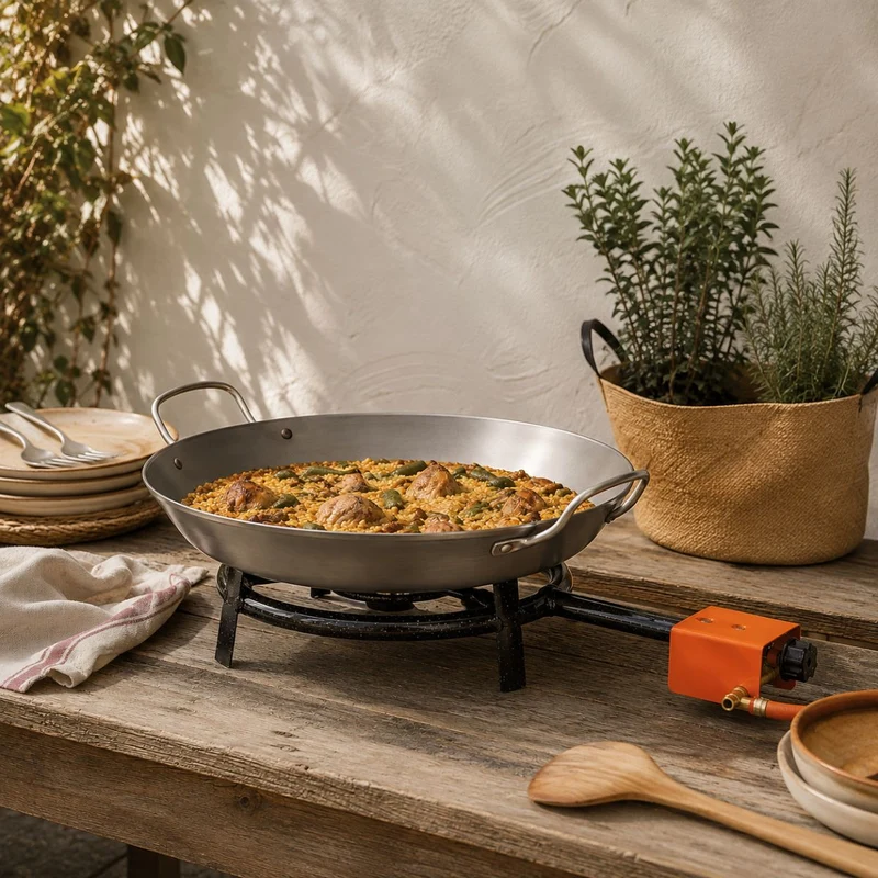 Para los amantes de la paella: Paellera Carbone Plus y Paellero de gas Ilsa