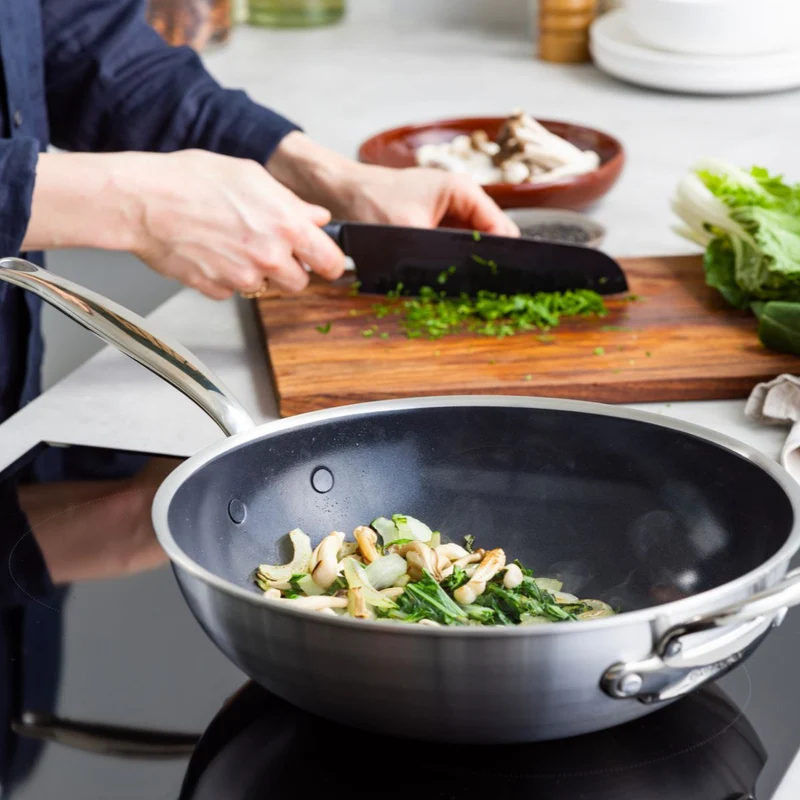 Wok cerámico con exterior de acero inoxidable Premiere GreenPan