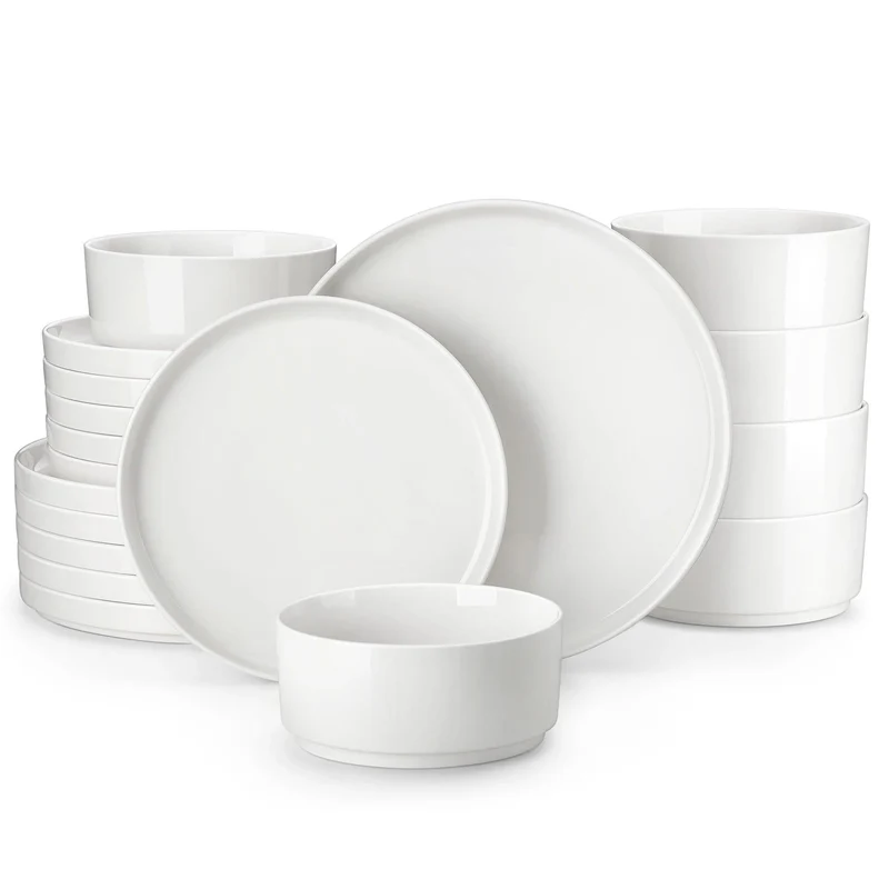 Elegantes MALACASA Porzellan Geschirrset (2 Varianten und verschiedene Sets)
