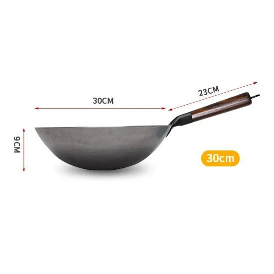 KONCO Traditioneller handgefertigter Wok mit Holzgriff (2 Größen)