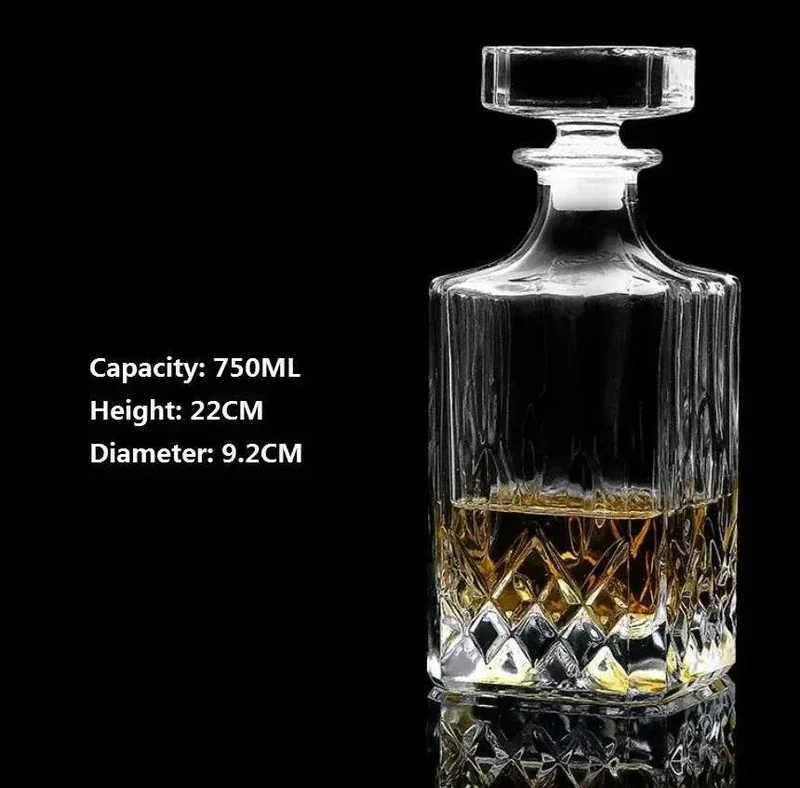 Edle handgefertigte Kristall Dekanter Whiskey - Karaffe (6 Varianten)