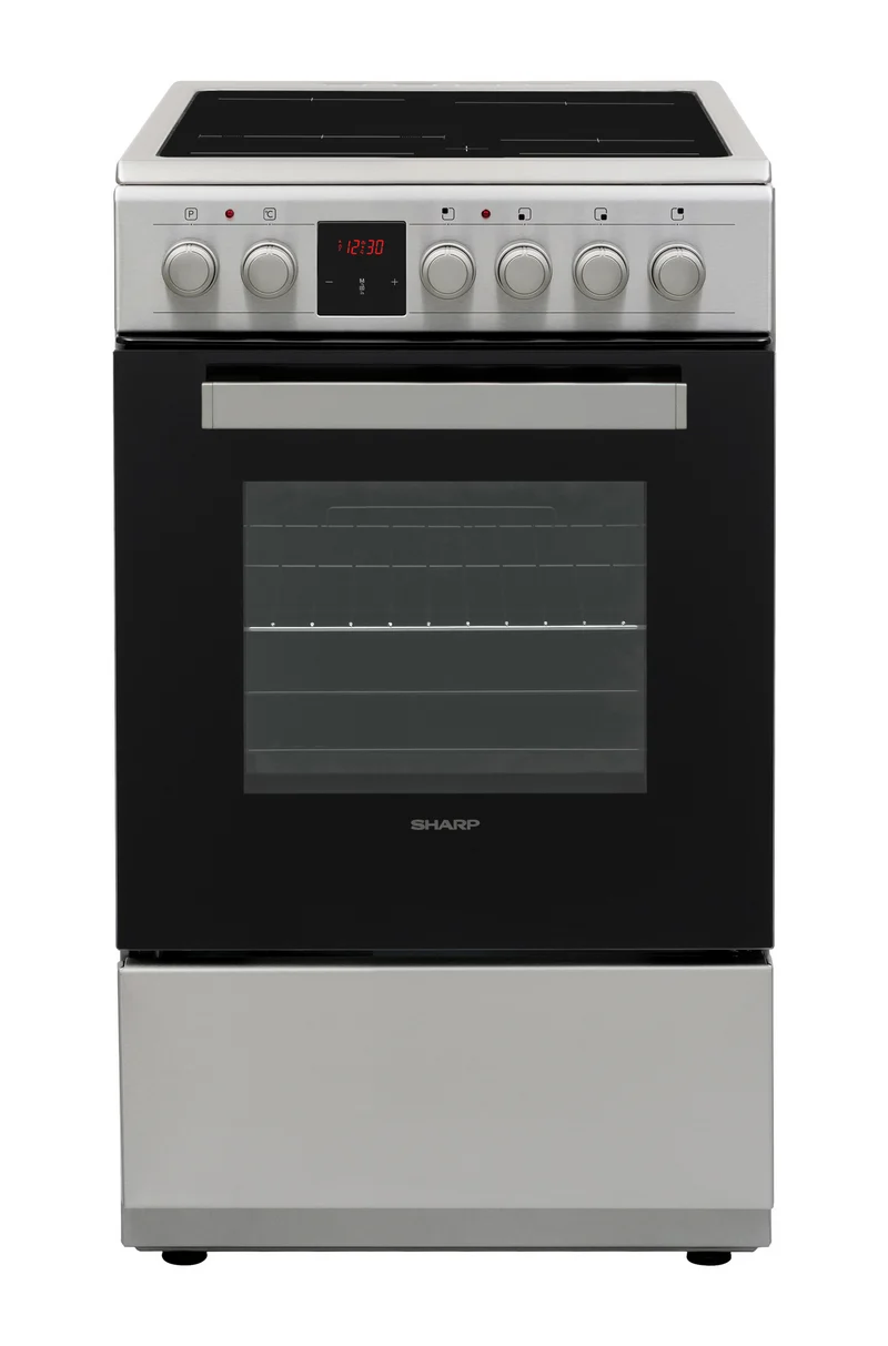 Sharp KF-56VDD19I-DE 50x60cm Freestanding Vitroceramic Single Oven, Inox