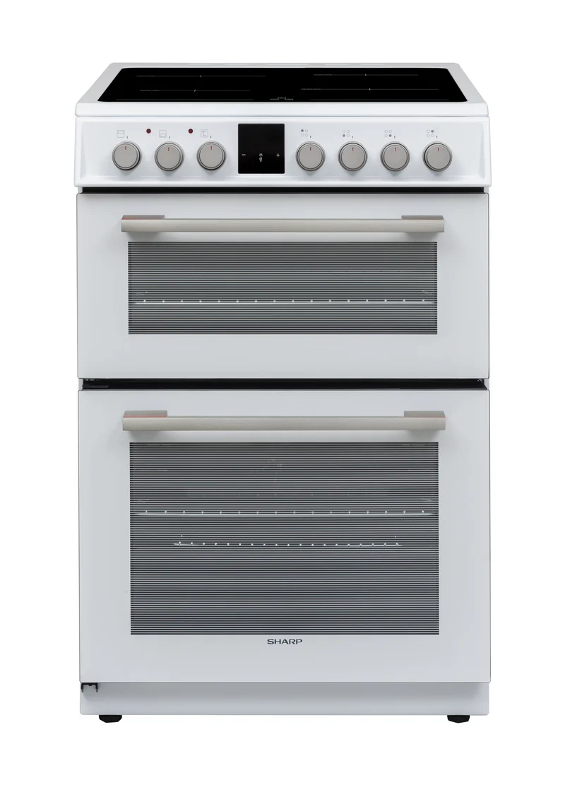 Sharp KF-66DIDD04WM1I-EN 60x60cm Freestanding Induction Double Oven, White