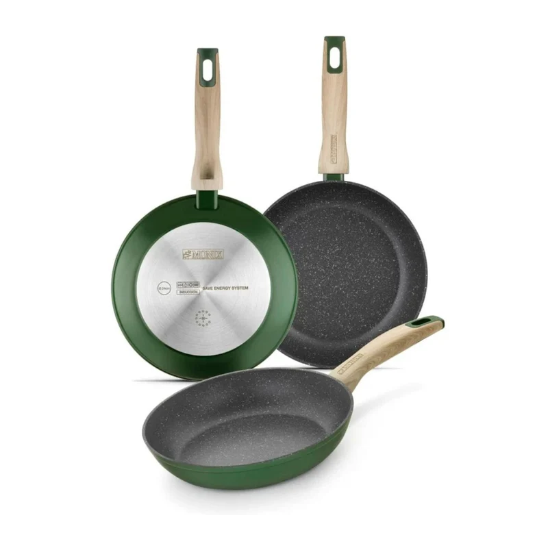 Set de 3 sartenes antiadherentes Amazonia Monix