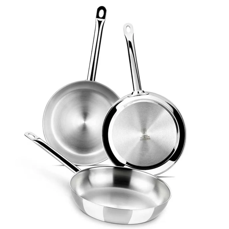 Set de 3 sartenes de acero inoxidable Profesional Bra