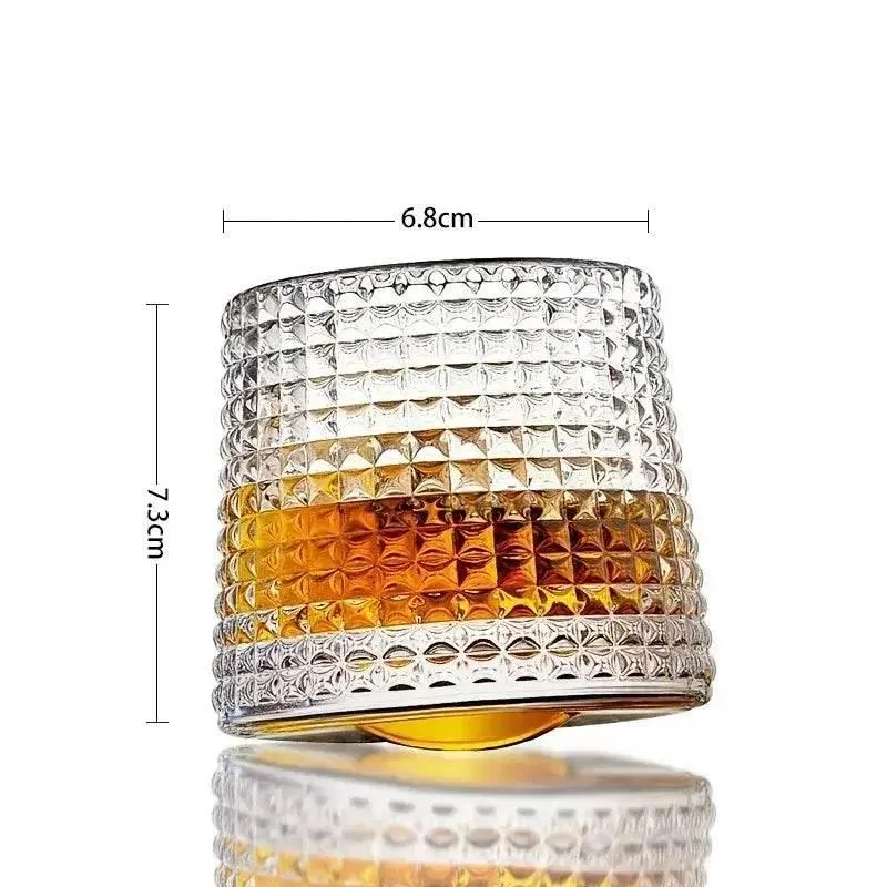 Rotierendes Whiskeyglas aus bleifreiem Kristallglas I (3 Varianten und Sets)