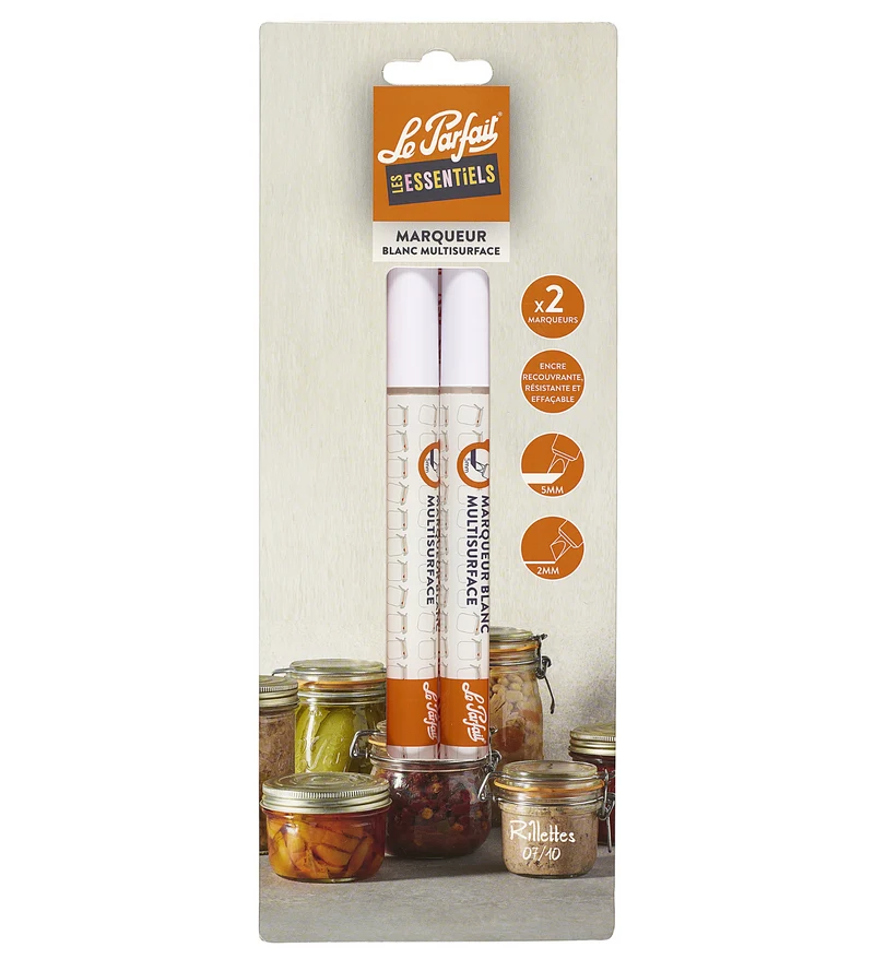 Set of 2 multi -surface white markers' markers - Le Parfait® ~ essentials