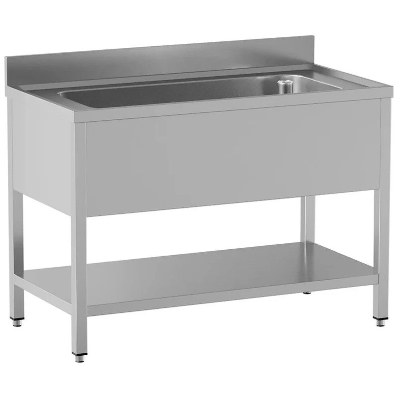 Spültisch 1 Becken 1400x500xh350, mit Unterboden - LB1611/D-SX5
