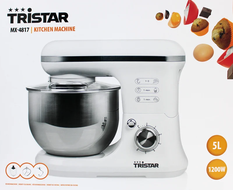 Tristar MX-4817 Küchenmaschine weiß 5L Rührschüssel 1200W