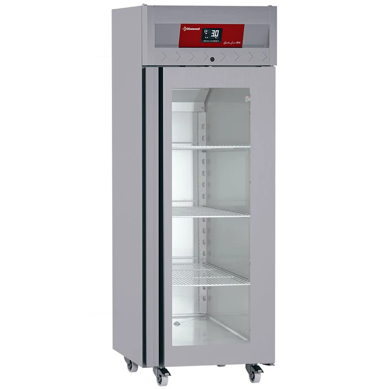 Umluftt-Tiefkühlschrank 700l mit 1 Glastür GN 2/1, Auf Rädern - IE70/R9H-G