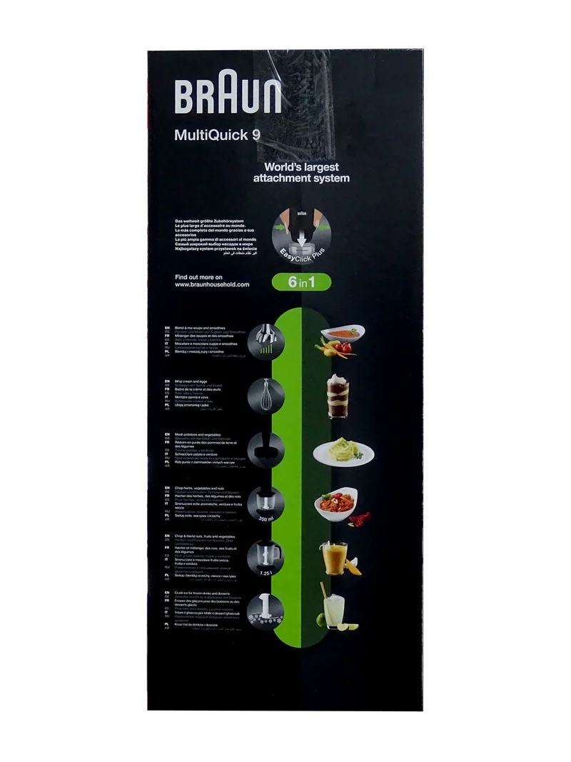 Braun MQ9147X Miniprimer 9 Stabmixer-Set 6 in 1 Schwarz 1200 Watt