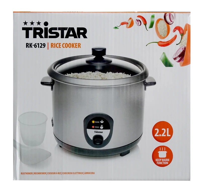 Tristar RK-6129 Reiskocher 2,2L Edelstahl/Schwarz