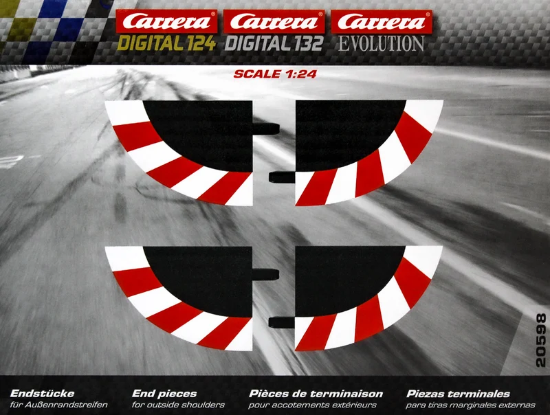 Carrera 20020598 - DIGITAL 124 /132/ EVOLUTION Endstücke für Kurvenaußenrand (4), breit