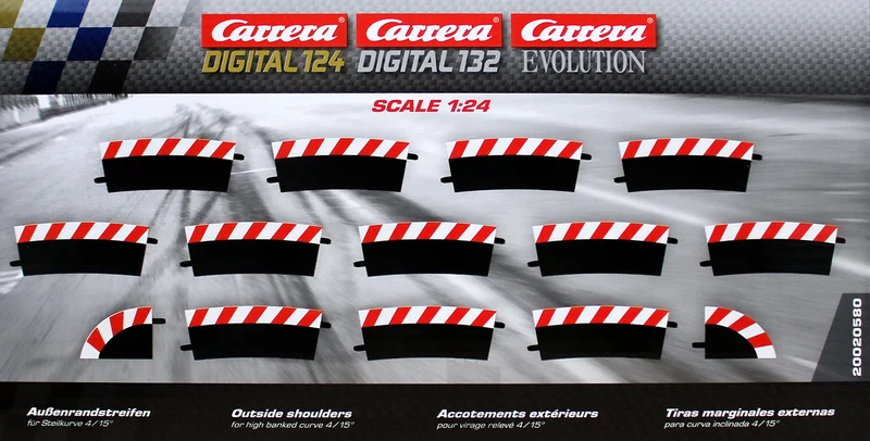 Carrera 20020580 - DIGITAL 124 /132/ EVOLUTION Außenrandstreifen für Steilkurve 4 / 15 Grad