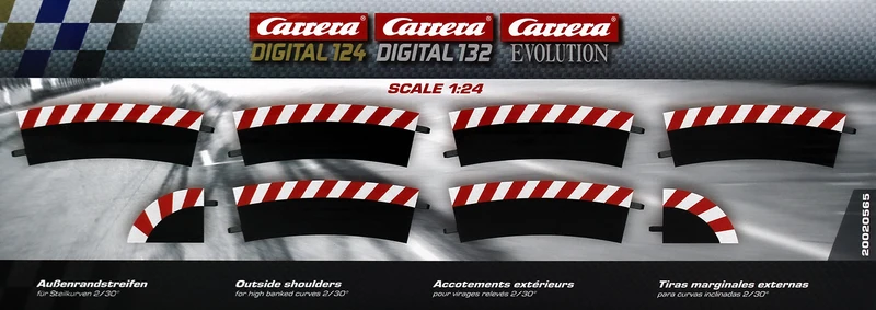 Carrera 20020565 - DIGITAL 124 /132/ EVOLUTION Außenrandstreifen für Steilkurve 2 / 30 Grad