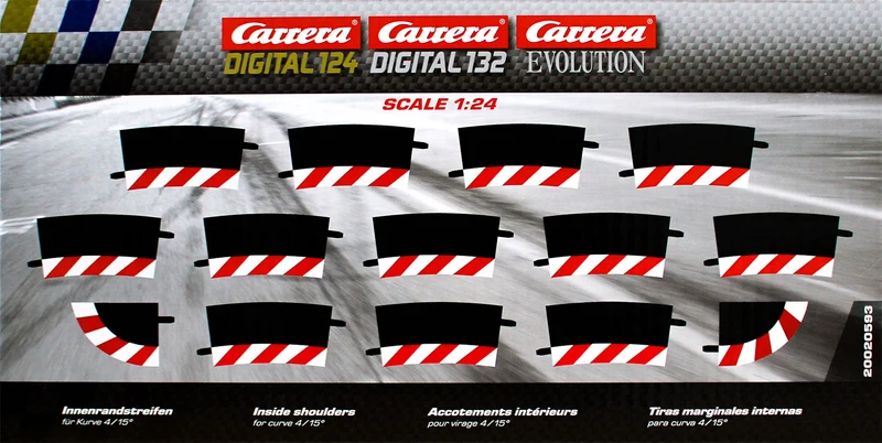 Carrera 20020593 - DIGITAL 124/132/EVOLUTION - Innenrandstreifen für Kurve 4/15 Grad
