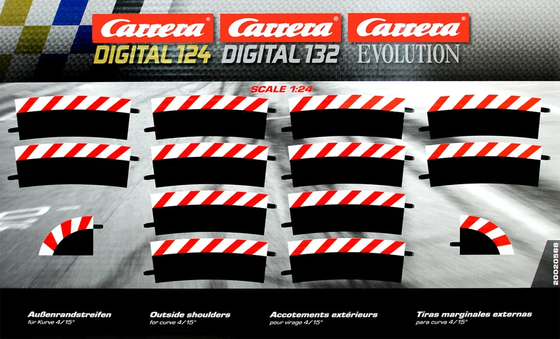Carrera 20020568 - DIGITAL 124/132/EVOLUTION - Aussenrandstreifen für Kurve 4/15 Grad