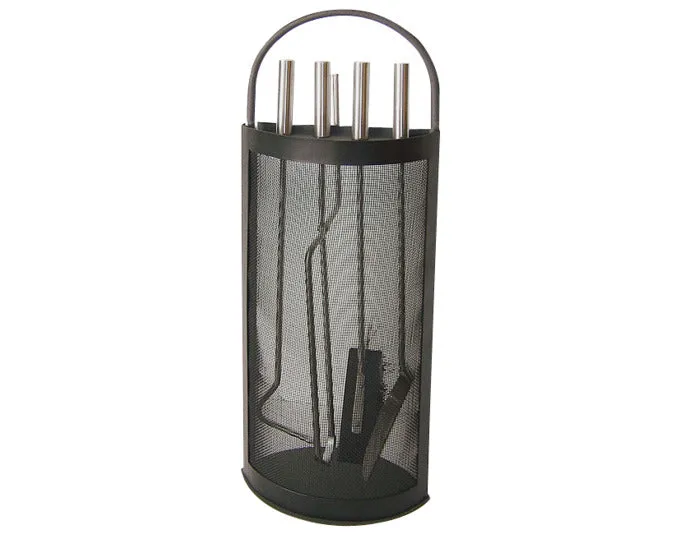 LIENBACHER Cheminéegarnitur 4-teilig Inox anthrazit