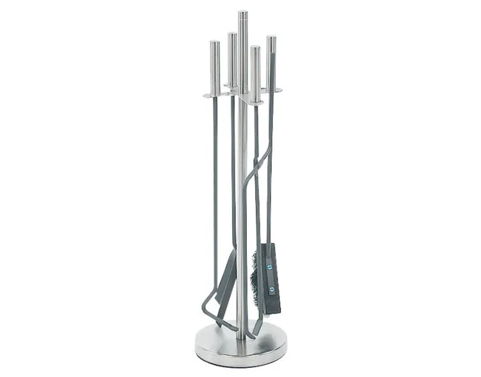LIENBACHER Cheminéegarnitur 4-teilig rund Inox