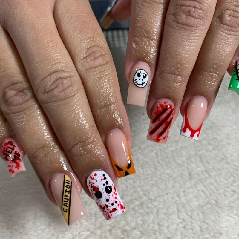 Spooky Themed 3D Nail Art Extensions Karnz
