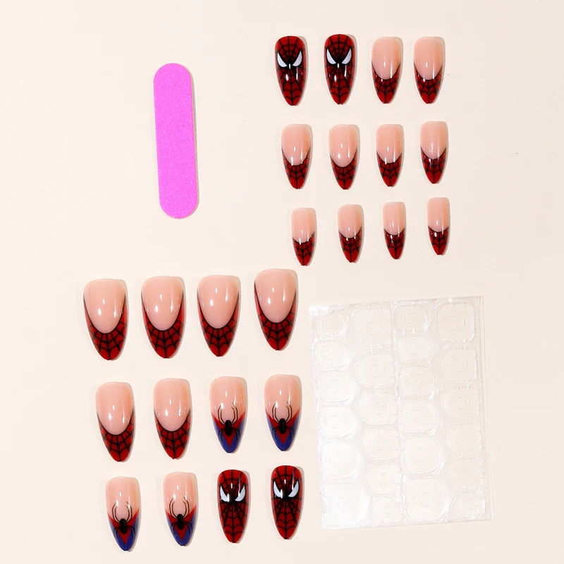 Spider-Man inspirierte Stiletto-Nagelkunst Karnz