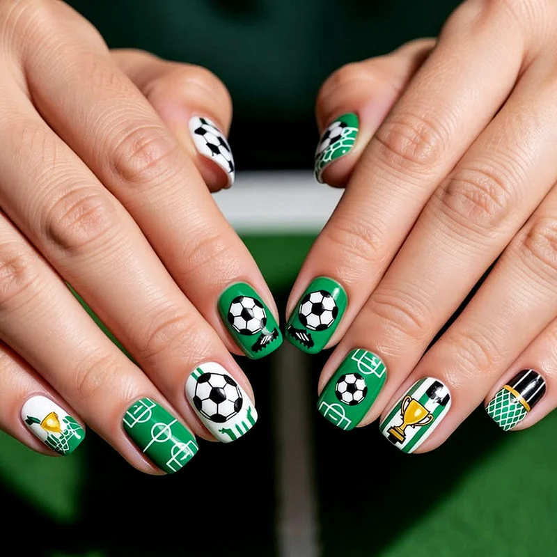 Fußball-Themen-Nagelkunst Karnz