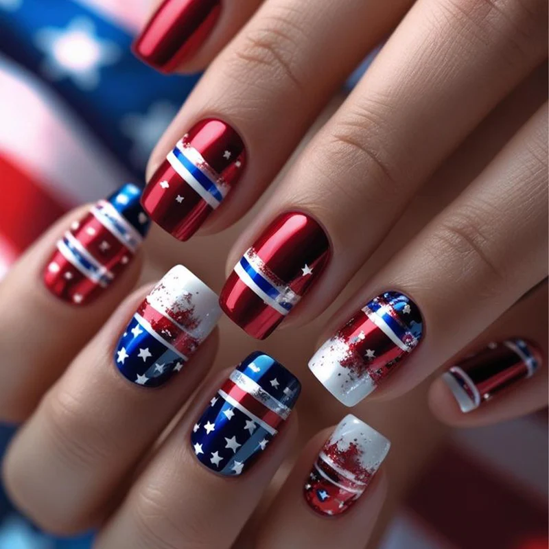Patriotische Nagelkunst Designs Karnz