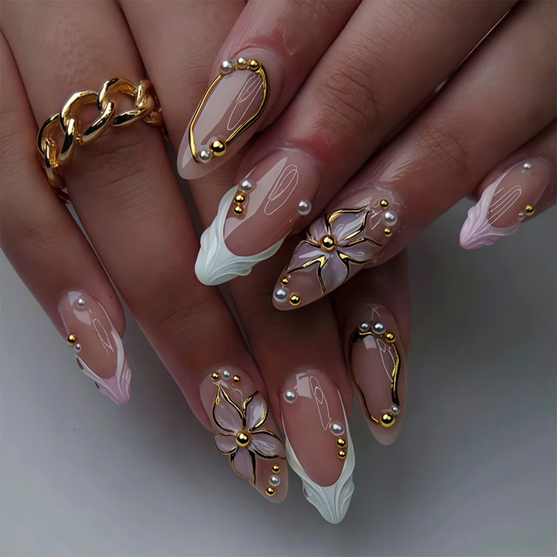 Luxus 3D Blumen Nagelkunst Set Karnz