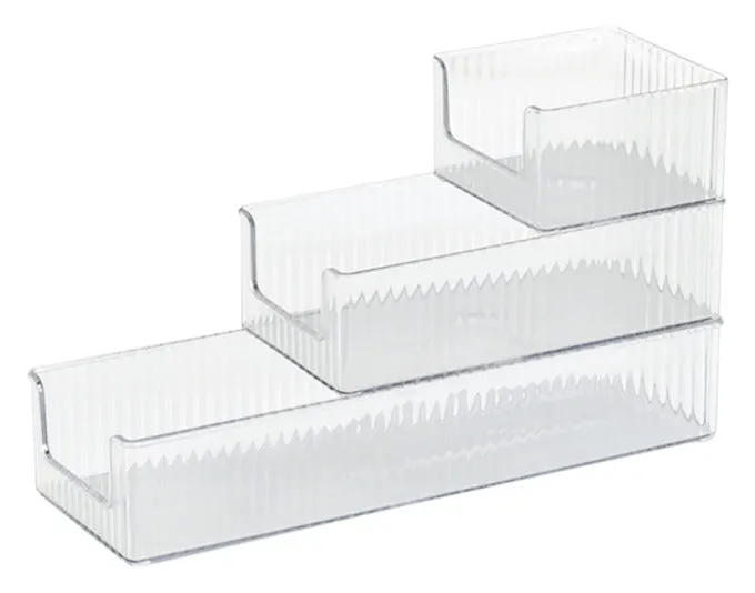 ZELLER Utensilien-Organizer Set 3-teilig Kunststoff transparent