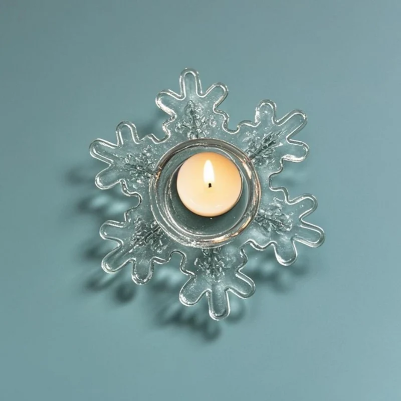 Schneeflockenförmiger Glas Teelichthalter Karnz