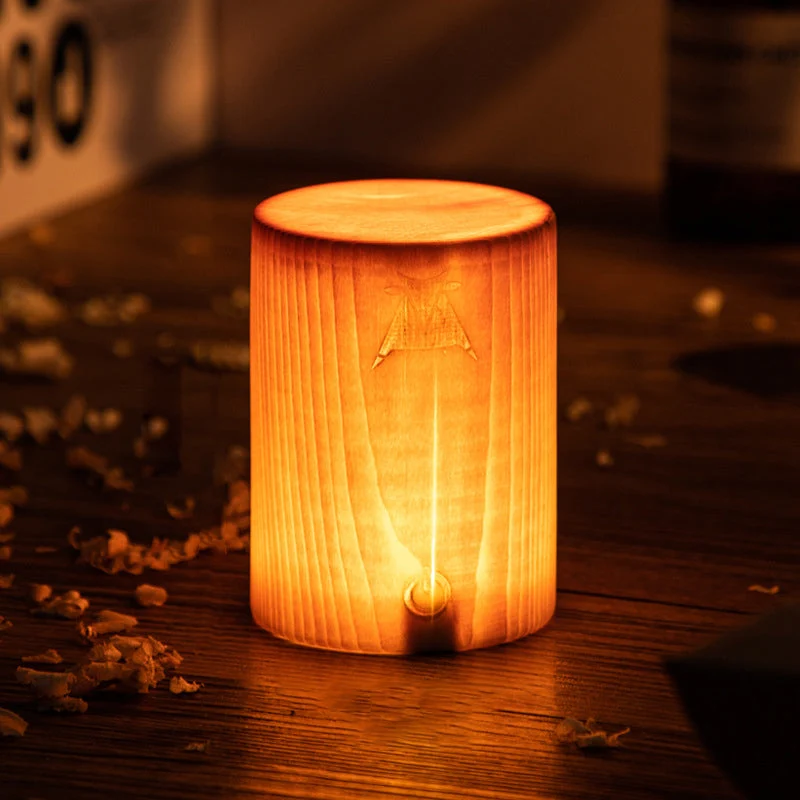 Kabellose LED-Tischlampe mit Akku und Touch-Bedienung – Warmes Holzdesign für gemütliches Ambiente | Karnz