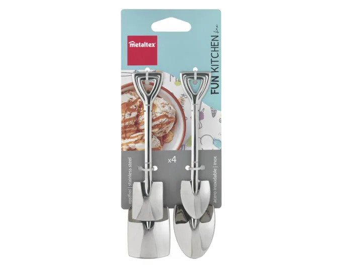 METALTEX Löffel Schaufel 4er Set Edelstahl 11.7+15.5 cm