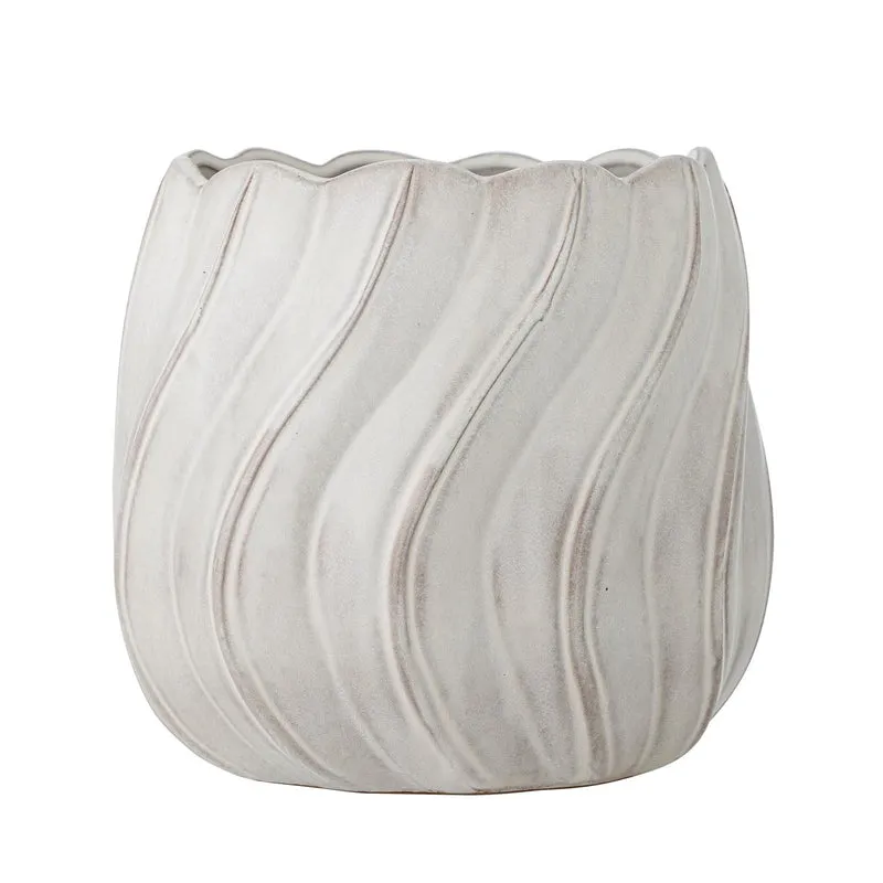 Isidora Blumentopf, Weiss, Steingut