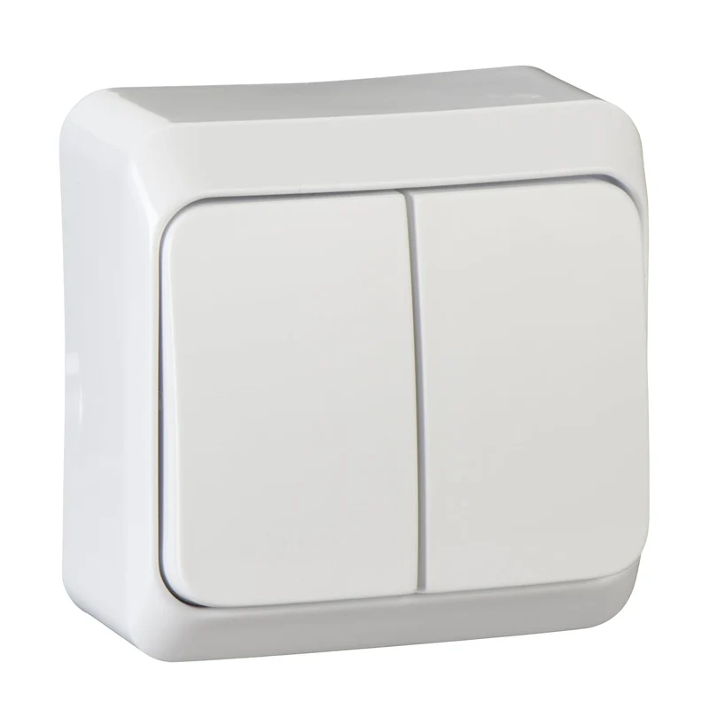Schneider WDE001050 PRIMA 2-Circuit Switch 10AX 250V IP20 White Surface-Mount