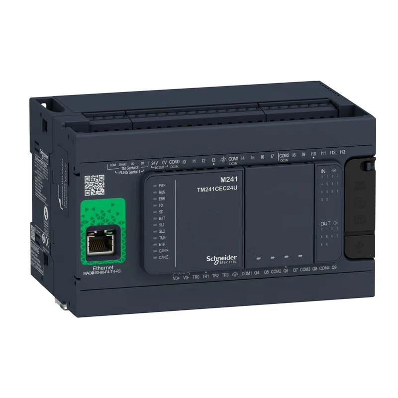 Schneider TM241CE24R M241 Logic Controller 24 I/O Relay Ethernet 100-240V AC