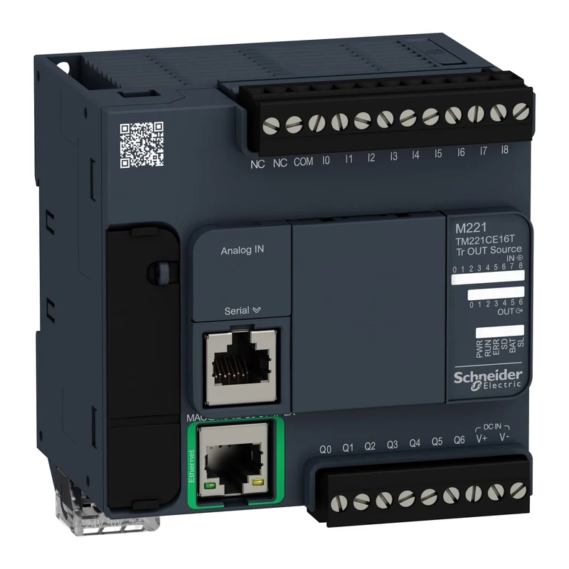 Schneider TM221CE16T Modicon M221 Logic Controller 16 I/O 24 V DC PNP Ethernet