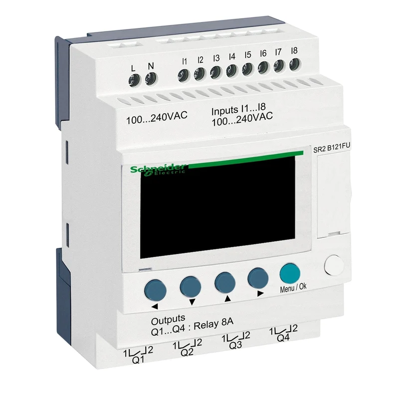 Schneider SR2B121FU Zelio Logic Smart Relay 12 IO 100-240V AC Clock
