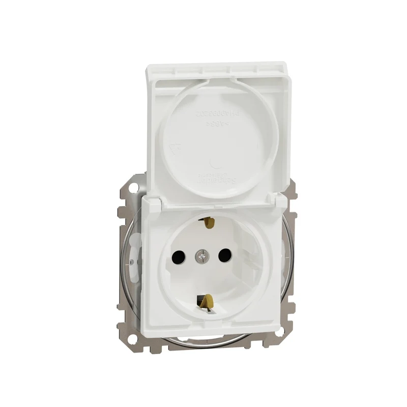Schneider SDD211024 Sedna 2P+E Socket Outlet Shutters IP44 16A White