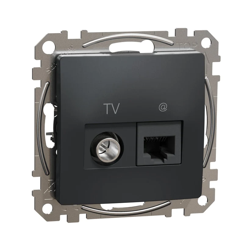 Schneider SDD114469T Sedna TV/RJ45 Cat6 Terminating Socket Anthracite