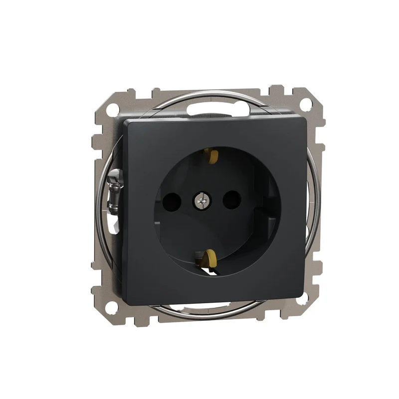 Schneider SDD114022 Sedna 2P+E Socket Outlet Shutters Anthracite