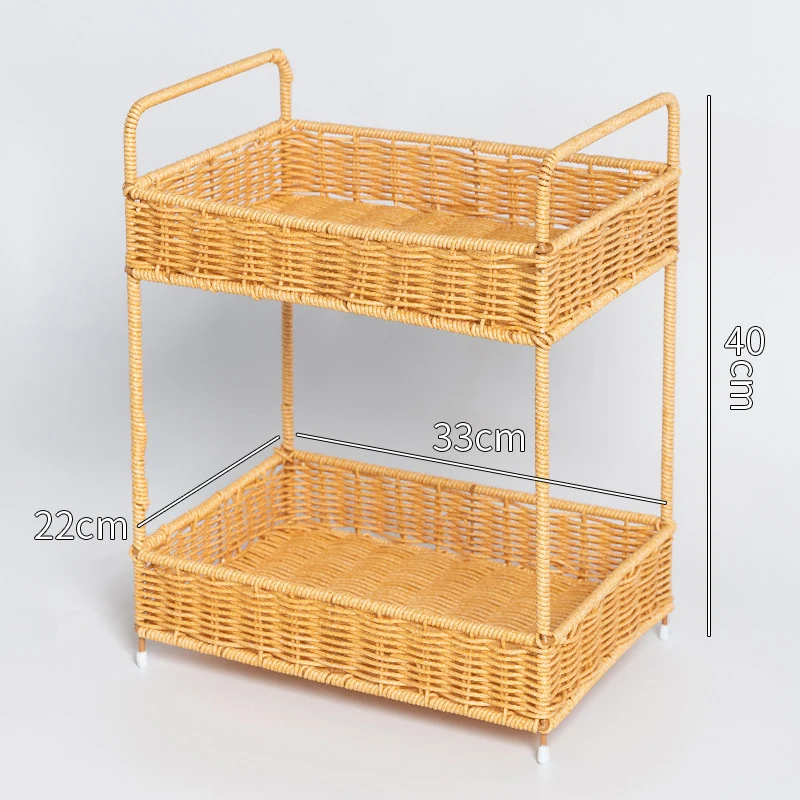 Multi-Tiered Rattan Aufbewahrungsständer Karnz