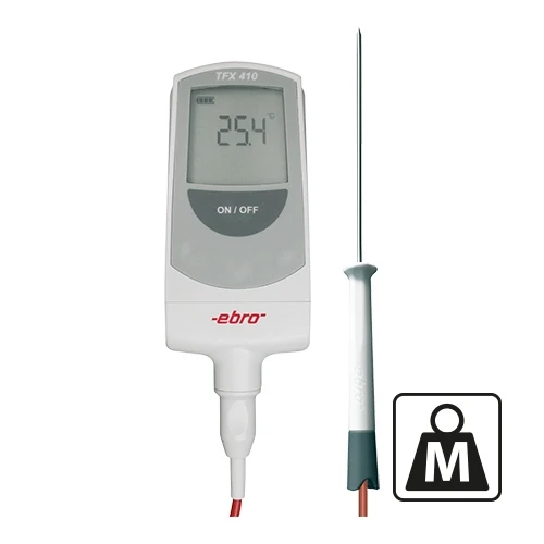 Kalibriran vodoodporen digitalni vbodni termometer | Ebro | -50 do 300°C | 12 cm sonda, 60 cm kabel