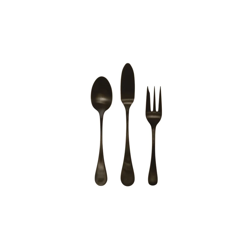 Antigo Aperó Besteckset 3tlg D10.3cm H5cm schwarz matt