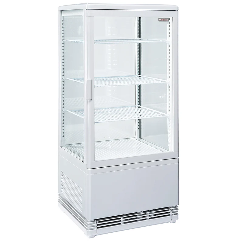 Kühlvitrine 80L , 4-seitig verglast , LED-Beleuchtung , Weiß, WR-V4F1-WT