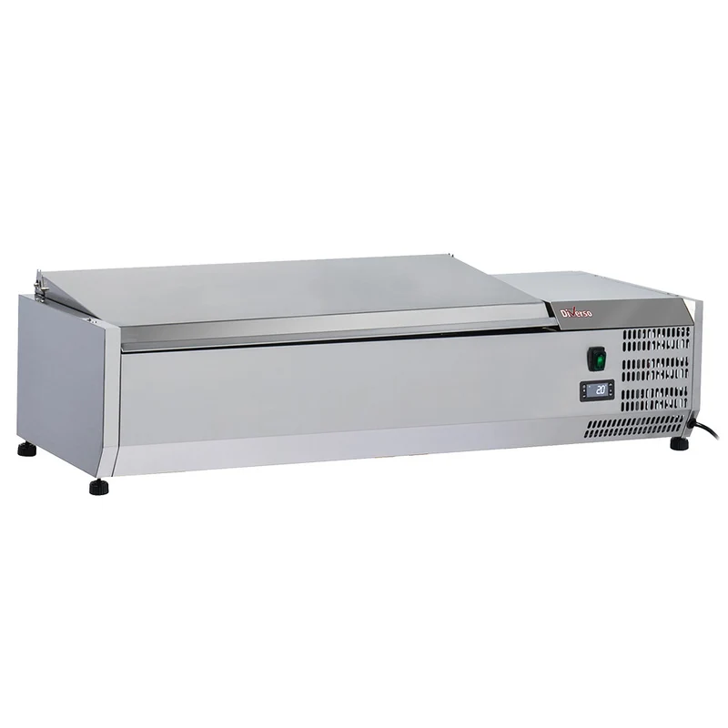 Kühlaufsatzvitrine Edelstahl 1200 mm für 3x GN 1/3 & 1x GN 1/2, WR-SY12-C1