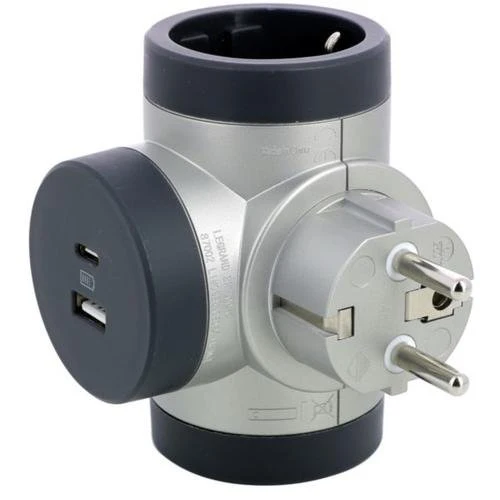Legrand 694524 Socket Splitter 2 Outlets + USB-A + USB-C Earthed