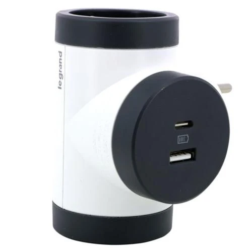 Legrand 694522 Multi-Outlet Plug 2 Lateral Outlets USB-A/C