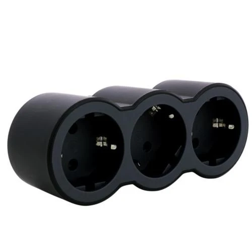 Legrand 694519 Multi-outlet plug with 3 frontal outlets Black