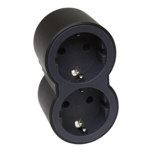 Legrand 694517 2-Way Plug Adapter Black